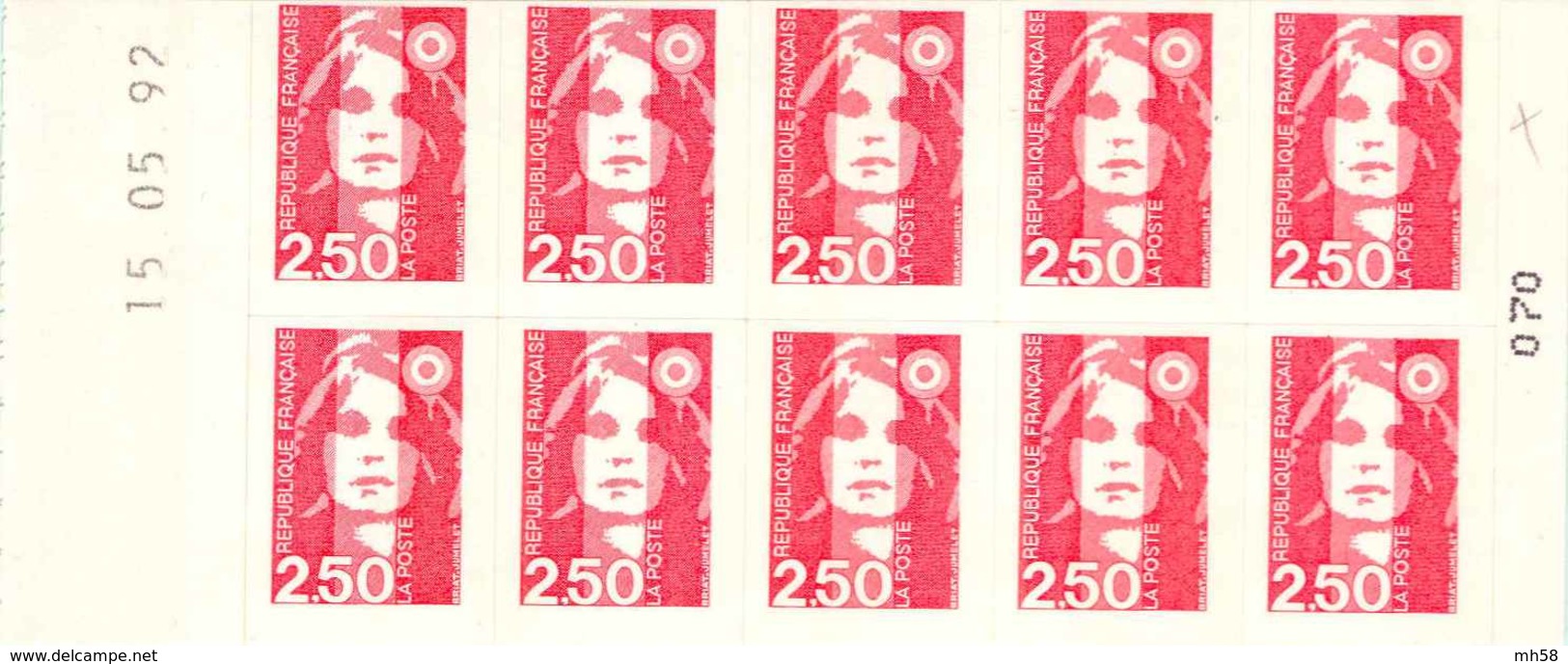 FRANCE - Carnet Date 15.05.92, Variétés Barres Pho - 2f50 Briat Rouge - YT 2720 C1 / Maury 495 - Autres & Non Classés