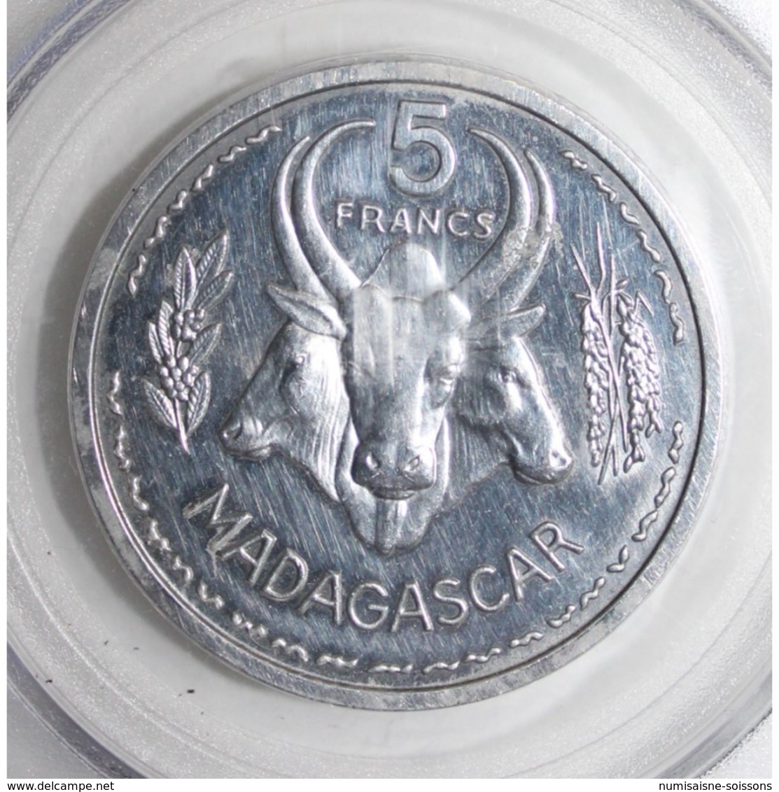 MADAGASCAR - KM PE3 - 5 FRANC 1953 - PIEFORT ESSAI - 104 Ex. - PCGS GENUINE - SPL - Madagascar