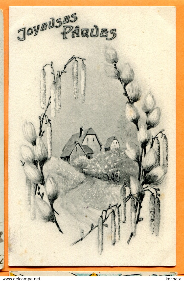 LAC044, Joyeuses Pâques, Ferme, Chatons, Circulée 1913 - Ostern