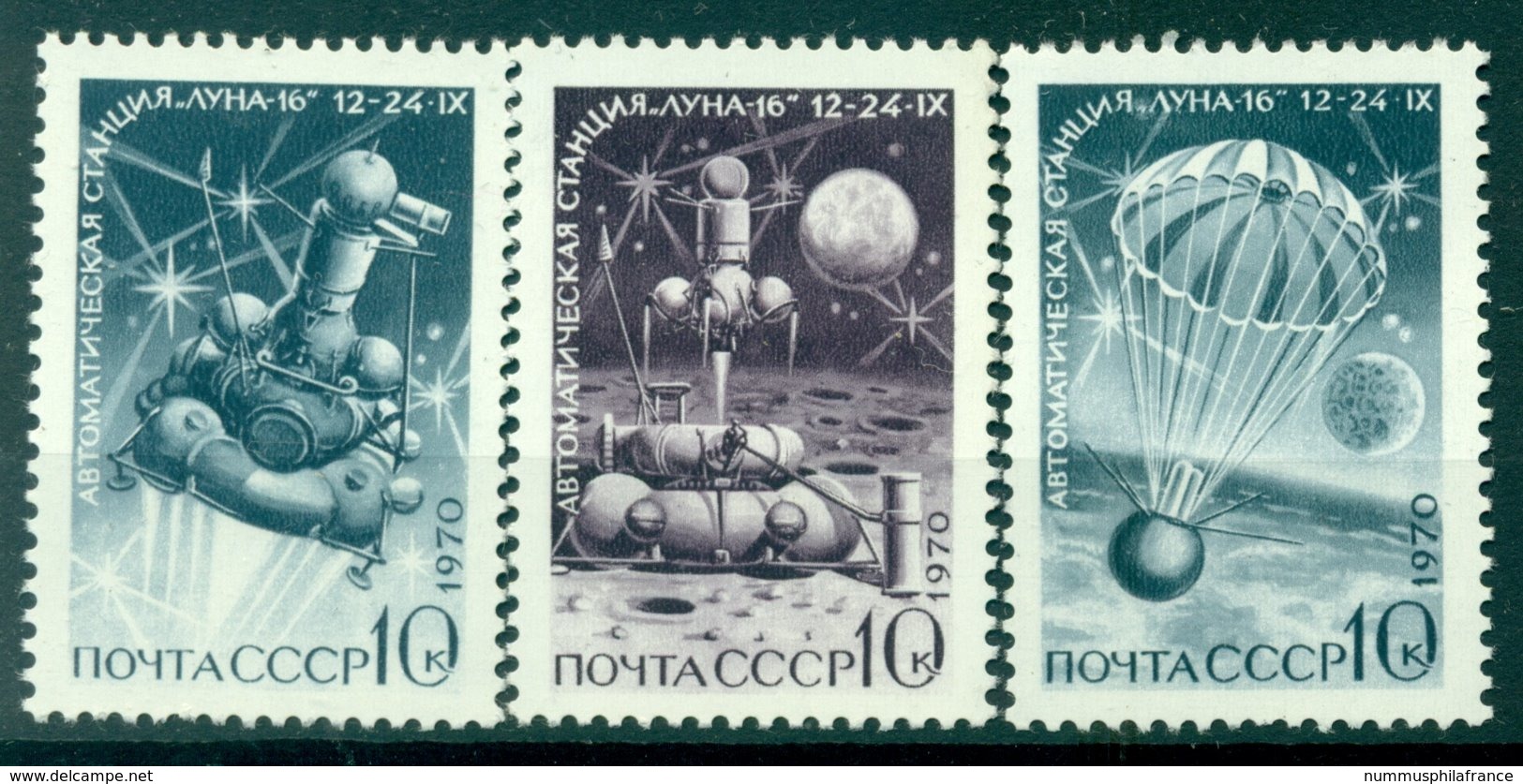 URSS 1970 - Y & T N. 3687/89 - Lancement De "Luna 16" - Unused Stamps