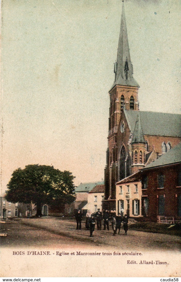 Bois D'Haine, église Et Marronnier (colorée). Manage. - Manage