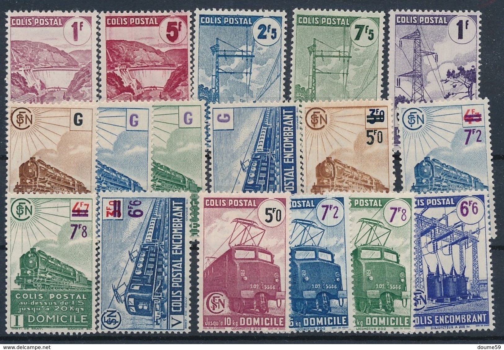 DB-384: FRANCE: Lot Avec Colis Postaux Avec N° 216A/233* - Neufs