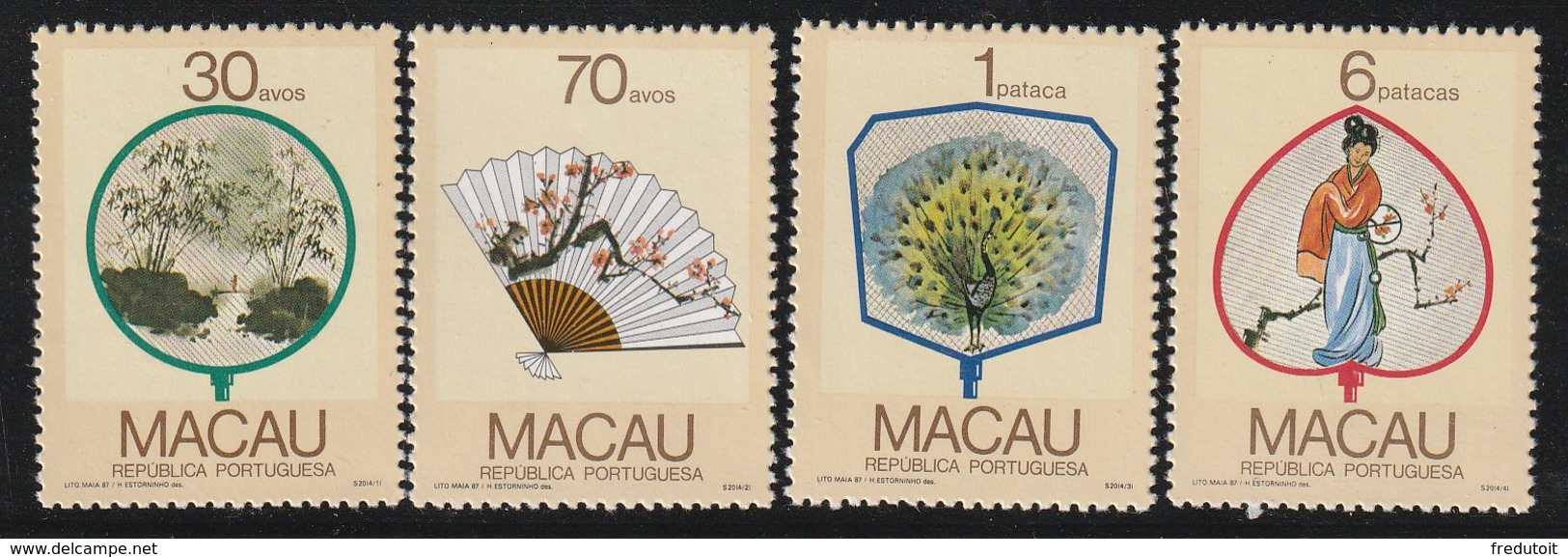 MACAO - N°547/550 ** (1987) Eventails Régionaux - Nuevos