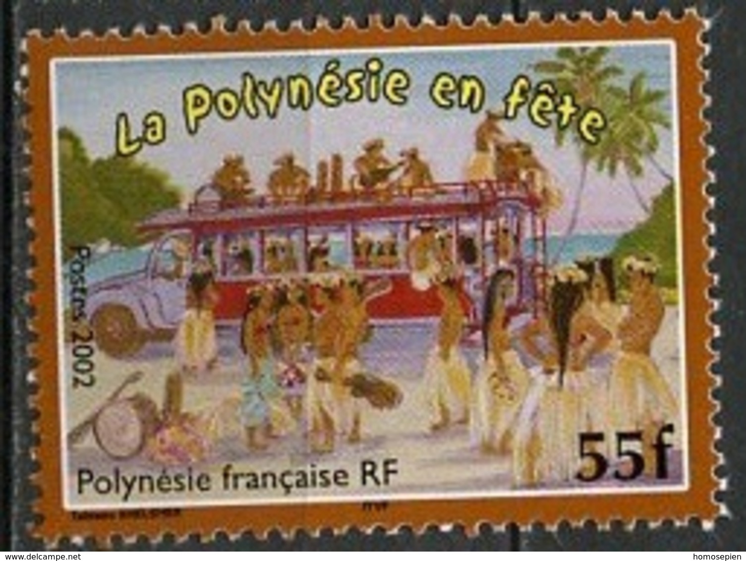 Polynésie Française - Polynesien - Polynesia 2002 Y&T N°680 - Michel N°881 *** - 55f Danseurs Et Autocar - Neufs