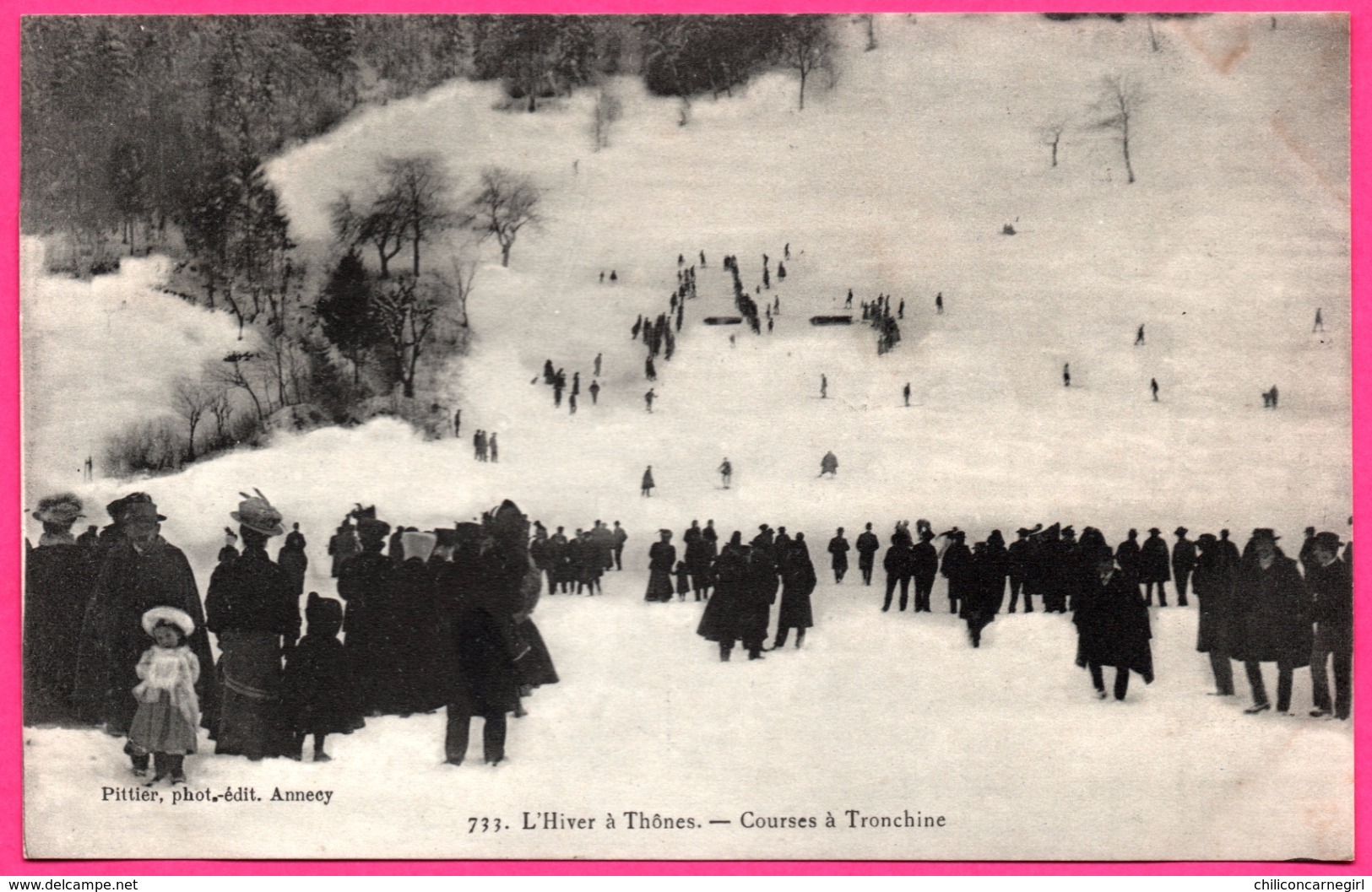 L'Hiver à Thônes - Courses à Tronchine - Ski - Animée - Photo Edit. PITTIER - Thônes