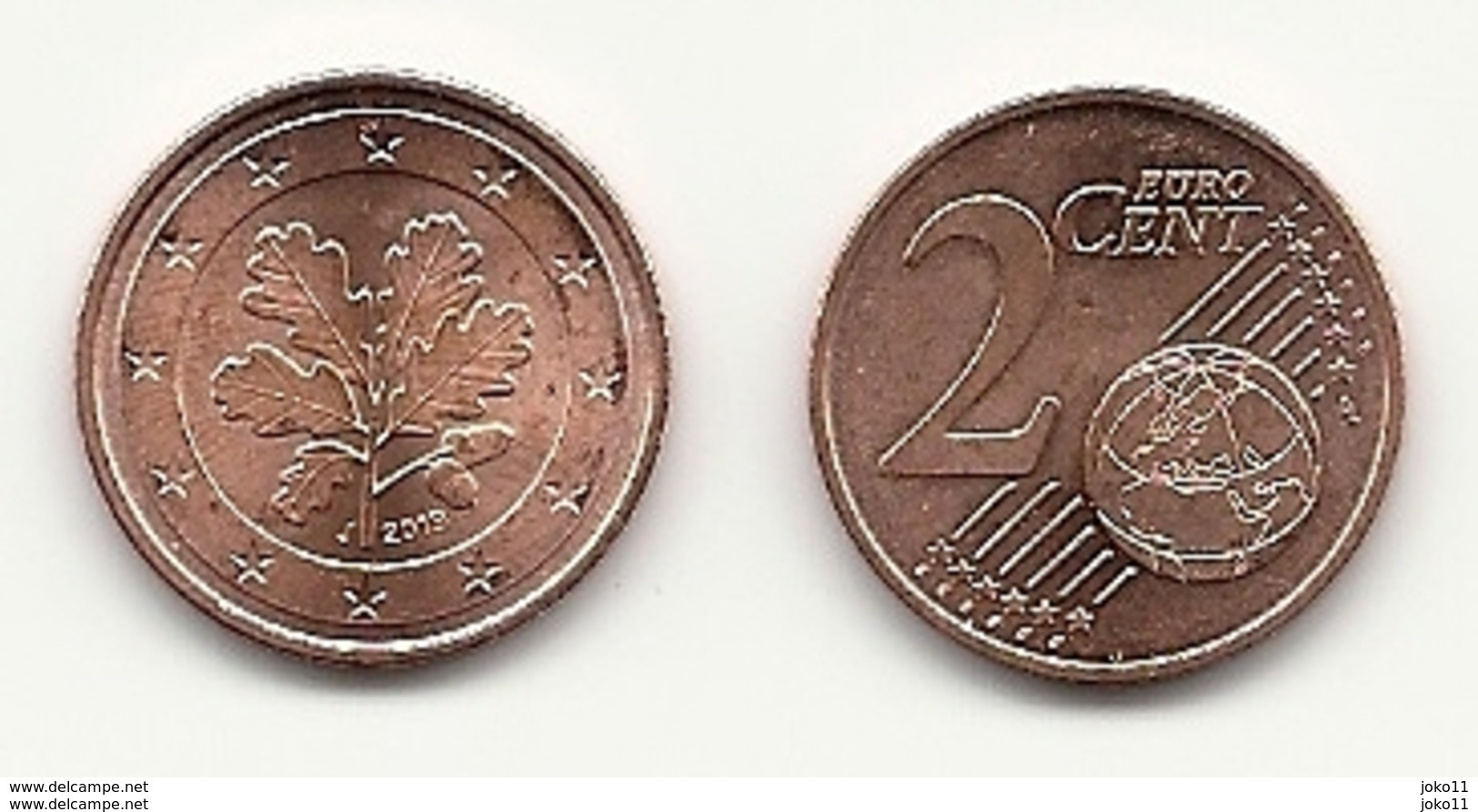 2 Cent, 2019, Prägestätte (J) Vz, Sehr Gut Erhaltene Umlaufmünze - Germania