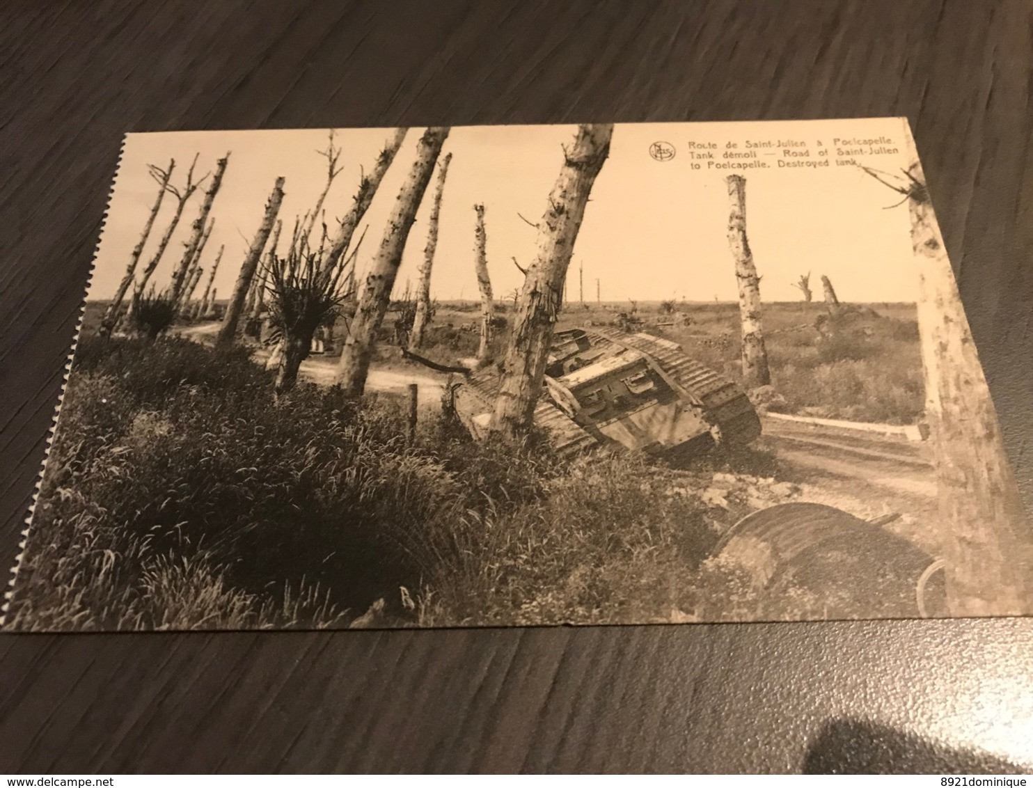 Poelcapelle (Poelkapelle - Sint Juliaan) : Route De Saint-Julien A Poelcapelle - Tank Demoli - 1914-1918 - Langemark-Poelkapelle