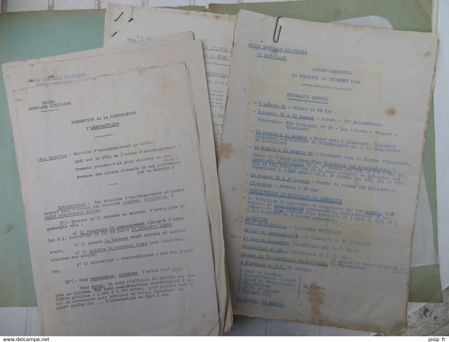 MANUEL MILITAIRE (ÉCOLE SAINT-CYR): LOT DE 5 NOTICES DE MANOEUVRES MILITAIRES ANNÉE 1938 - Altri & Non Classificati