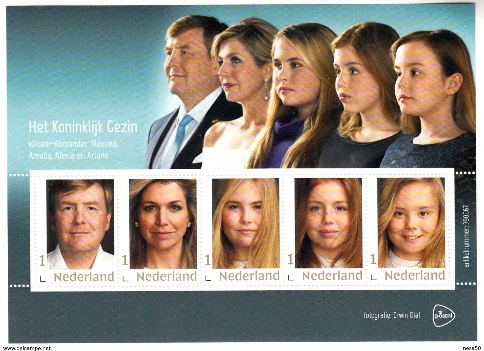 Nederland 2019 Persoonlijke Zegel, PostNl, Koninklijke Gezin Met Willem-Alexander, Maxima, Amalia, Alexia, Ariane - Nuovi