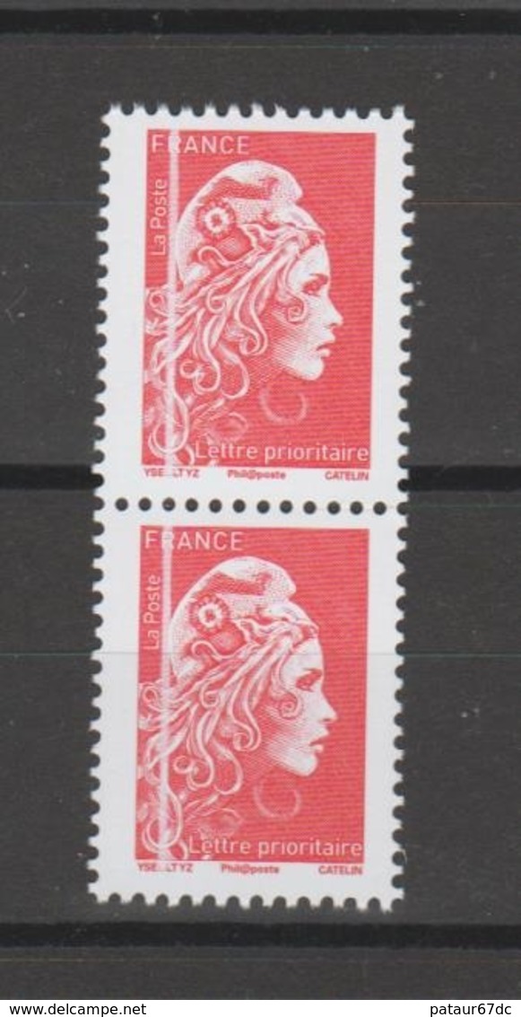 FRANCE / 2018 / Y&T N° 5253 ** : Marianne D'YZ (feuille G.) TVP LP - Variété "filet Blanc" à Gauche X 2 - Unused Stamps