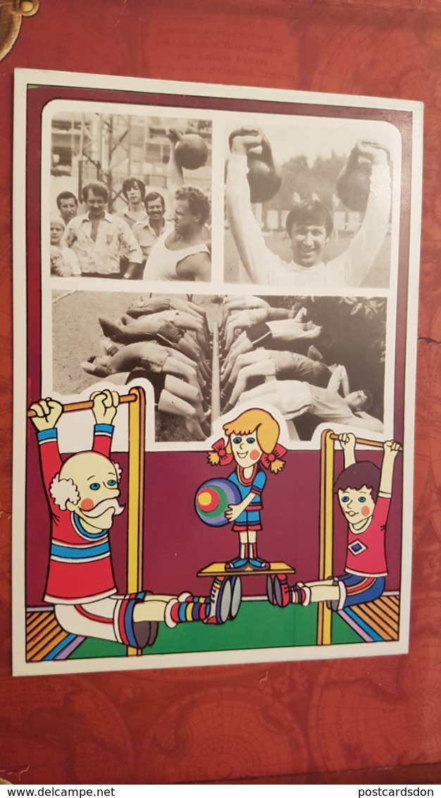 SOVIET SPORT. Weightlifter.  . OLD Postcard 1980 - USSR WEIGHTLIFTING - Gewichtheffen