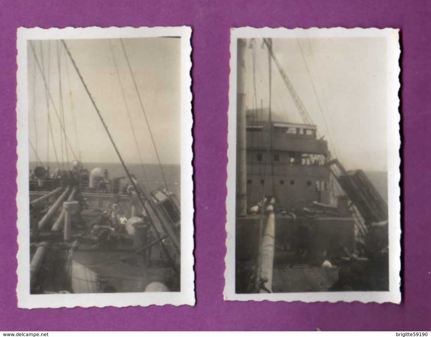 LOT 2 PHOTOGRAPHIES - BATEAU LE VILLE D AMIENS / LA PASSERELLE - COMPAGNIE DES MESSAGERIES MARITIMES - - Bateaux