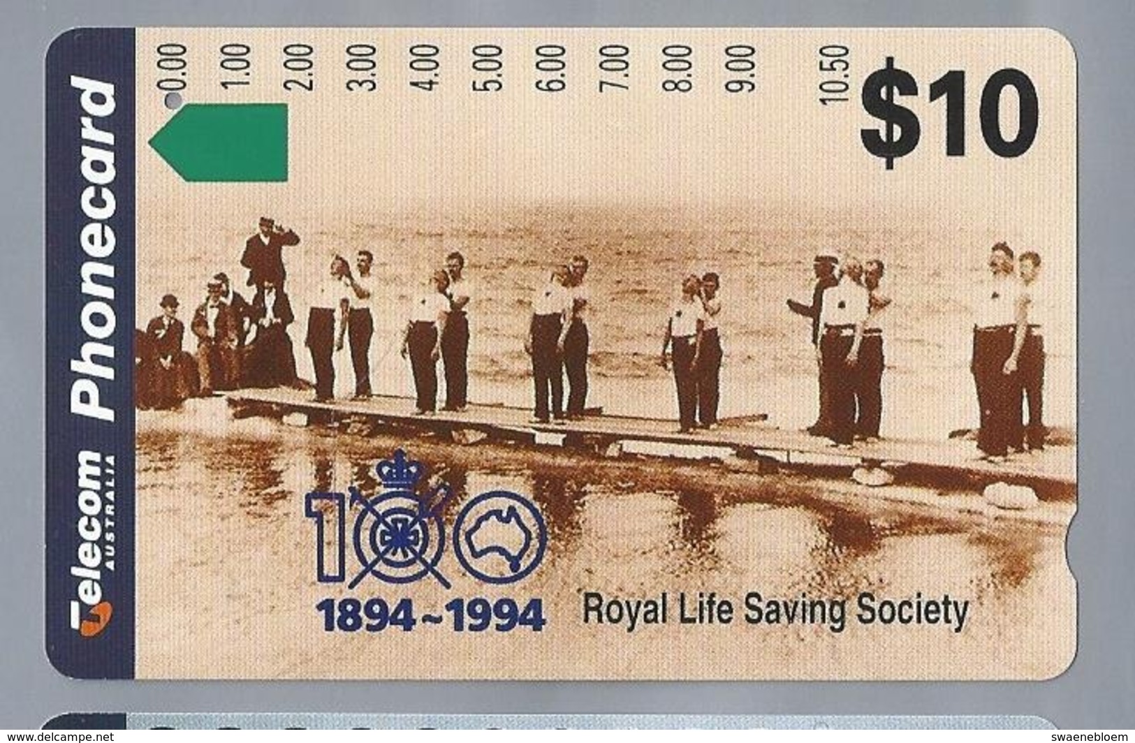 AU.- Telelecom Phonecard $10. 1894-1994. Royal Life Saving Society Australia. AUSTRALIE. 0053781490. - Sport