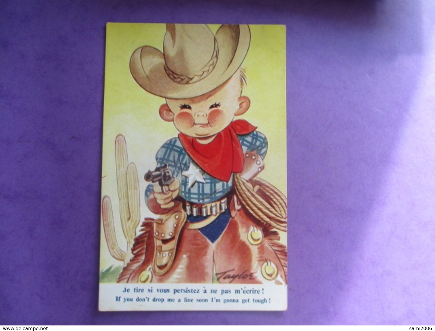 CPA ILLUSTRATEUR TAYLOR COW BOY PISTOLET - Taylor