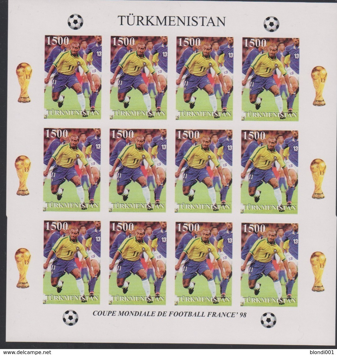 Soccer World Cup 1998 - Football - Turkmenistan - Sheet Imperf. MNH - 1998 – Francia