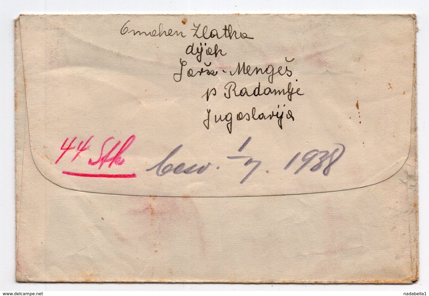 1938 YUGOSLAVIA, SLOVENIA, TPO KAMNIK-LJUBLJANA NO. 78, SENT TO COPENHAGEN, DENMARK - Briefe U. Dokumente