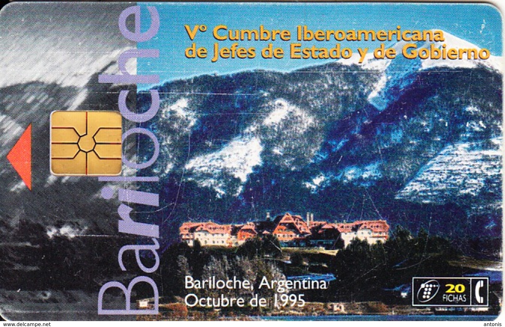 ARGENTINA(chip) - Bariloche, Telefonica Telecard(C 3(20)), Chip GEM1b, 09/95, Used - Argentine