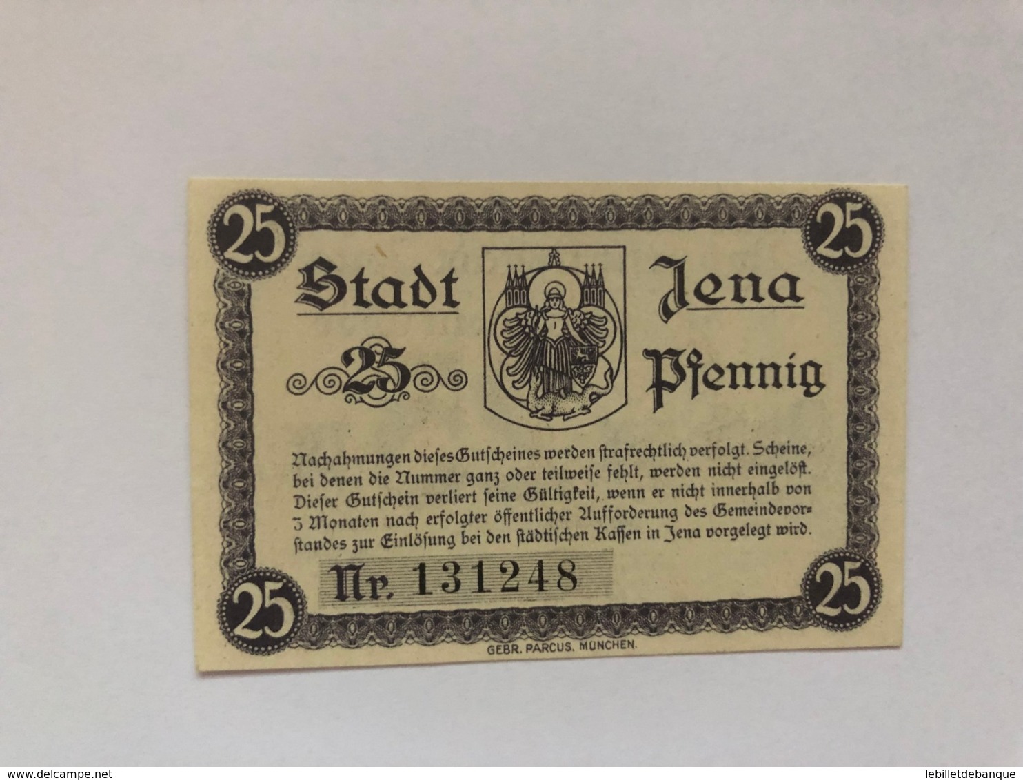Allemagne Notgeld Jena 25 Pfennig - Collections
