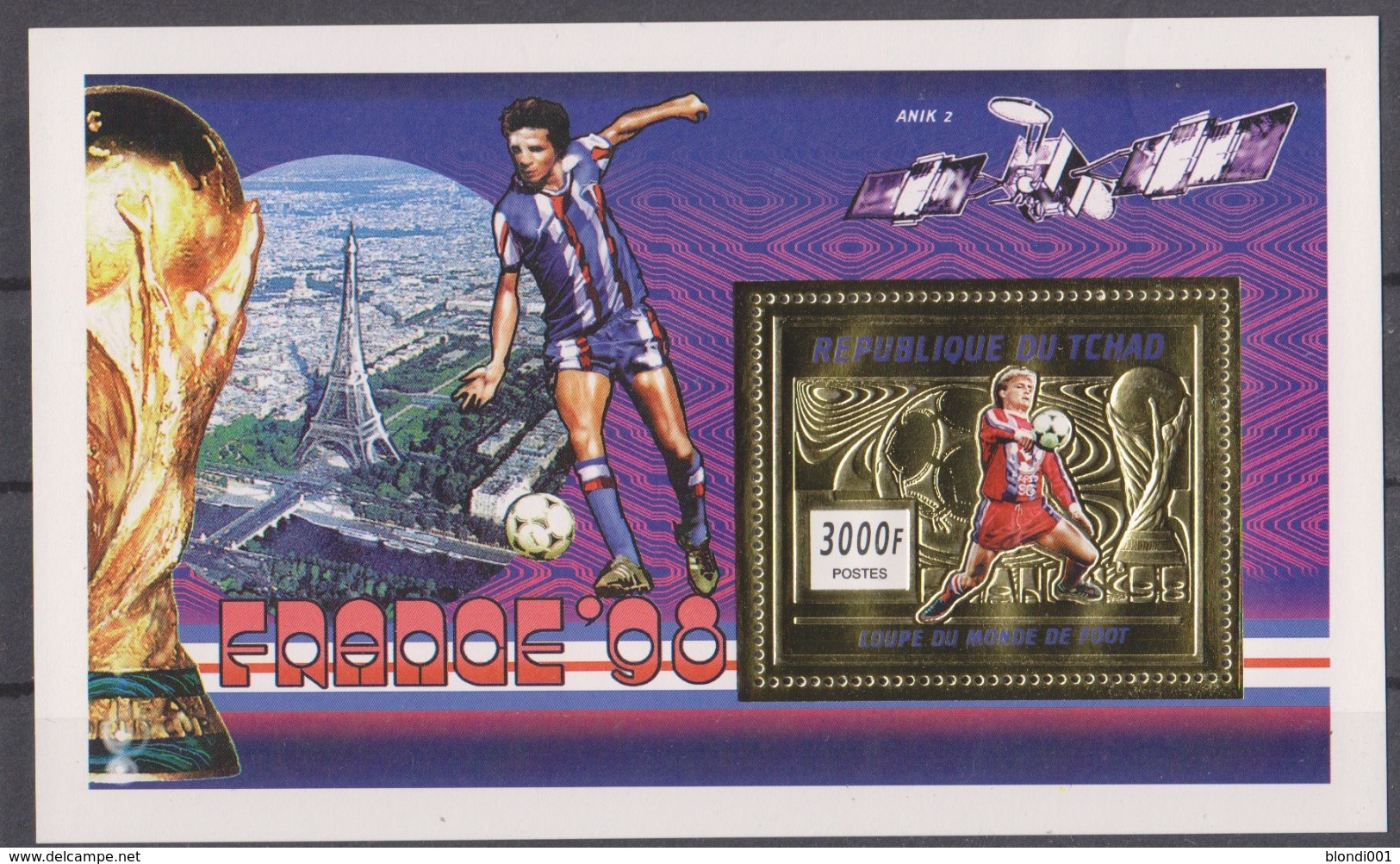 Soccer World Cup 1998 - Football - CHAD - S/S Gold MNH - 1998 – France