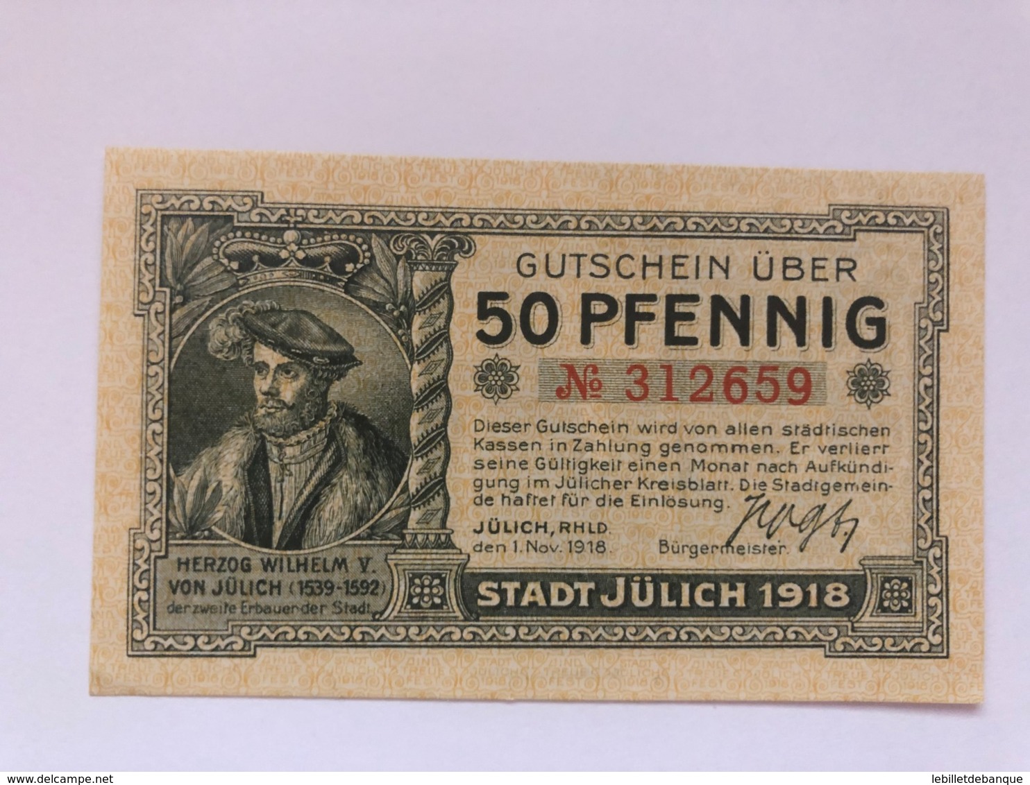 Allemagne Notgeld Julich 50 Pfennig - Collections