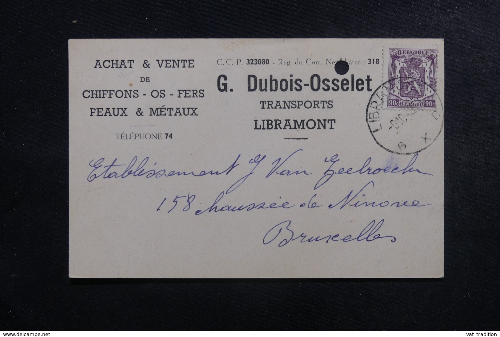 BELGIQUE - Carte Commerciale De Libramont Pour Bruxelles En 1949 - L 44397 - Lettres & Documents