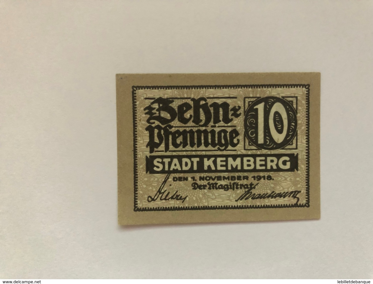 Allemagne Notgeld Kemberg 10 Pfennig - Collections