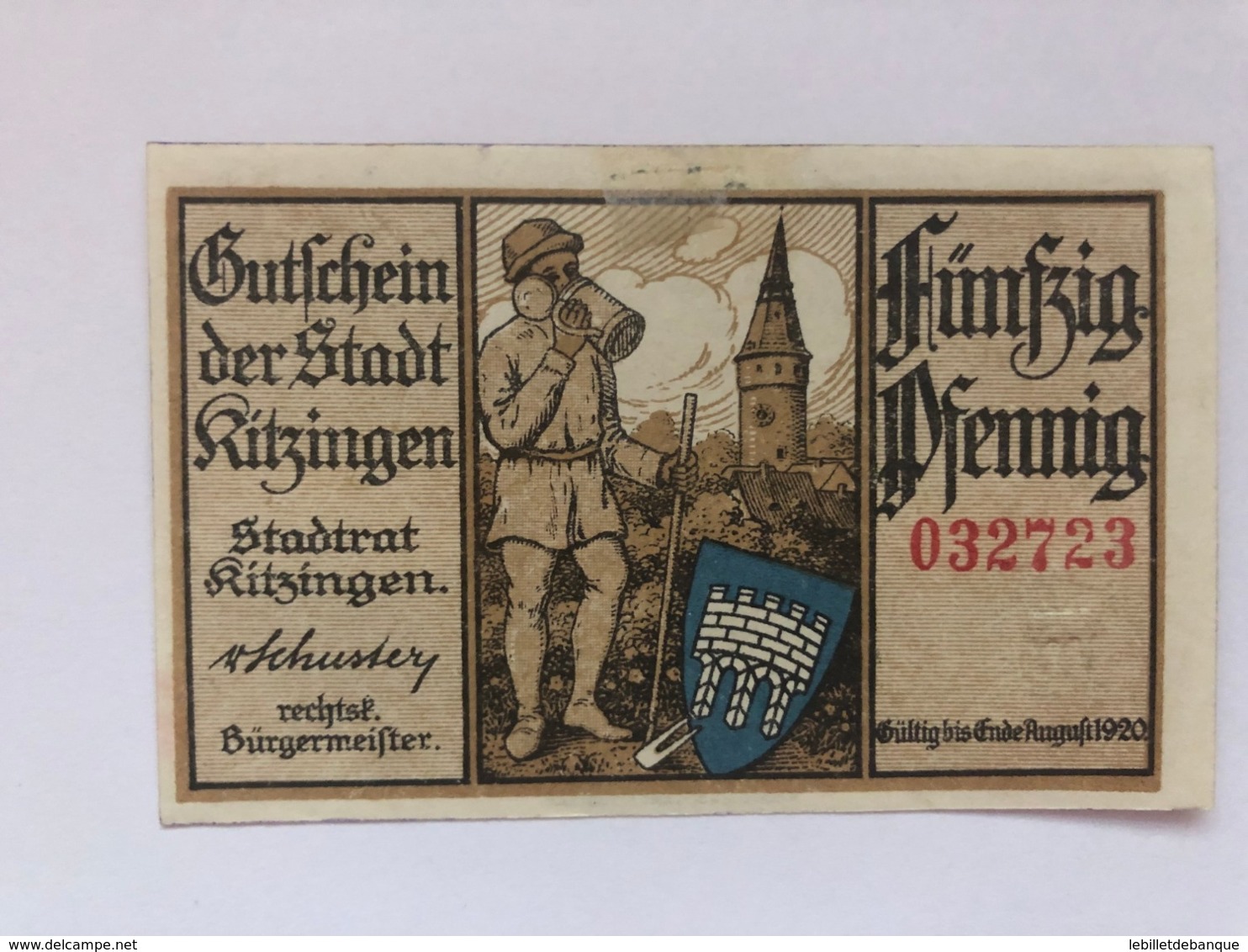 Allemagne Notgeld Kitzingen 50 Pfennig - Collections