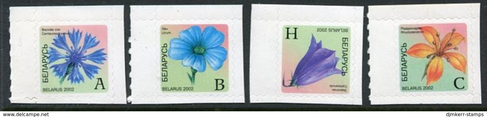 BELARUS 2002 Flowers Rate Indicatiors Definitive Self-adhesive MNH / **.  Michel 455-56, 462-63 - Belarus