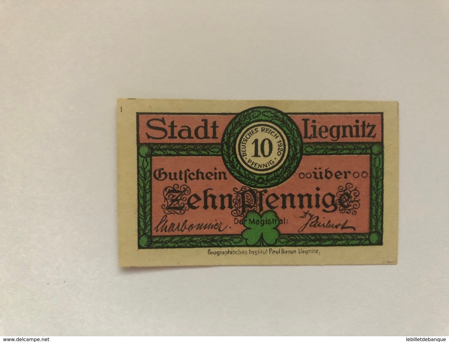 Allemagne Notgeld Liegnitz 10 Pfennig - Verzamelingen