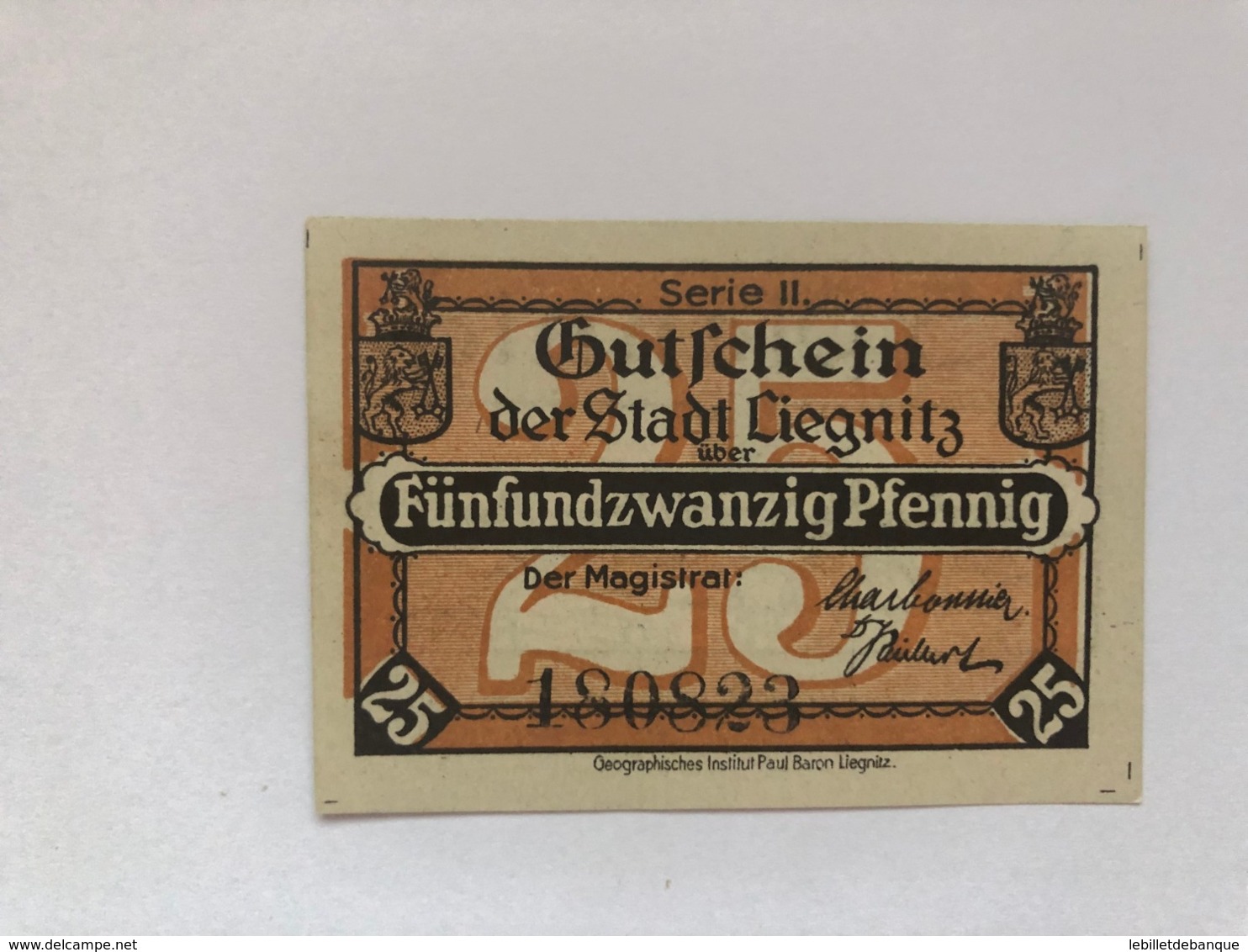 Allemagne Notgeld Liegnitz 25 Pfennig - Collections