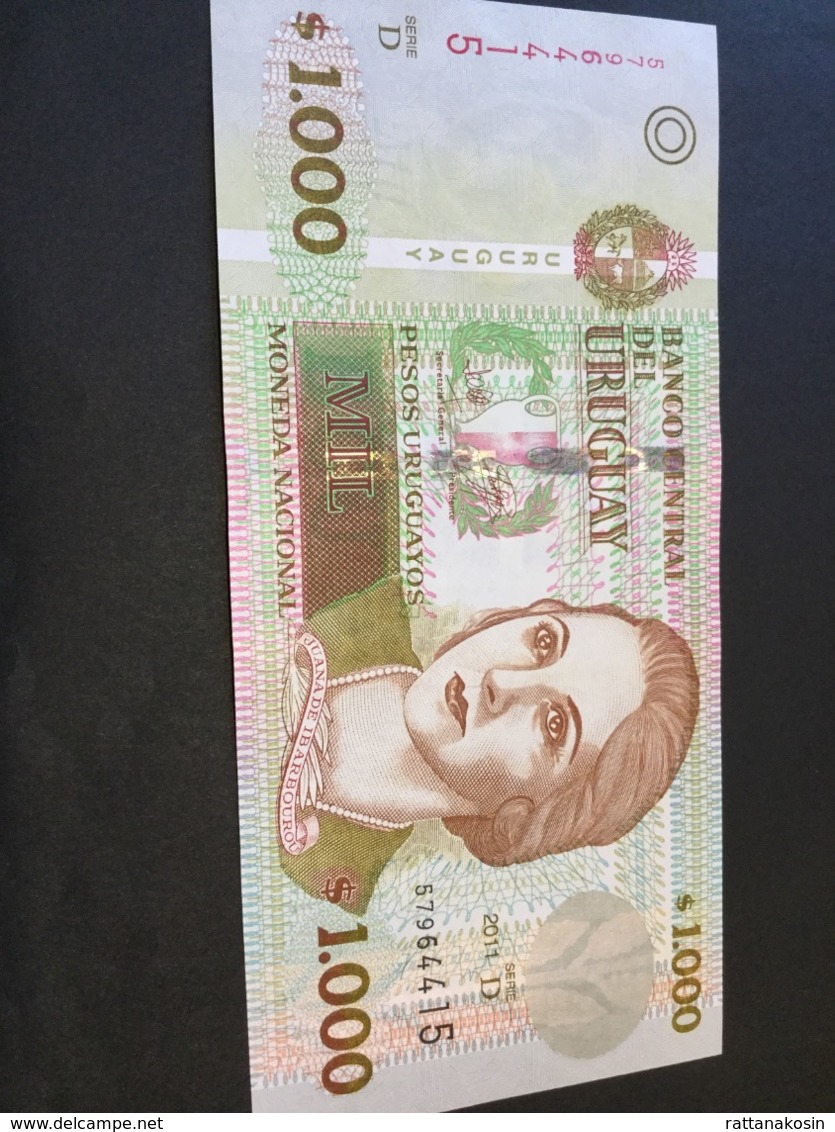 URUGUAY P91c 1000 Pesos 2011 Serie D UNC. - Uruguay