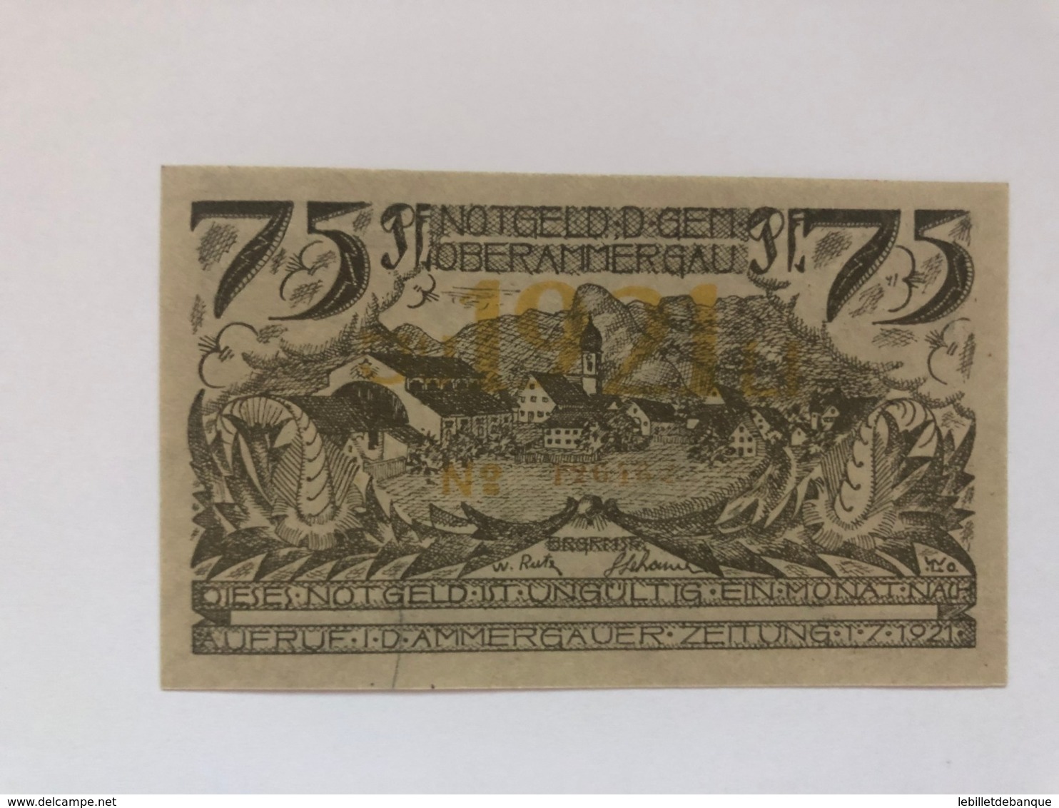 Allemagne Notgeld Oberammergau 75 Pfennig - Collections