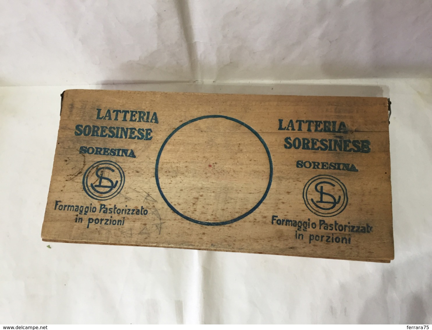 SCATOLA PUBBLICITARIA IN LEGNO LATTERIA SORESINESE SORESINA FORMAGGIO VINTAGE - Scatole