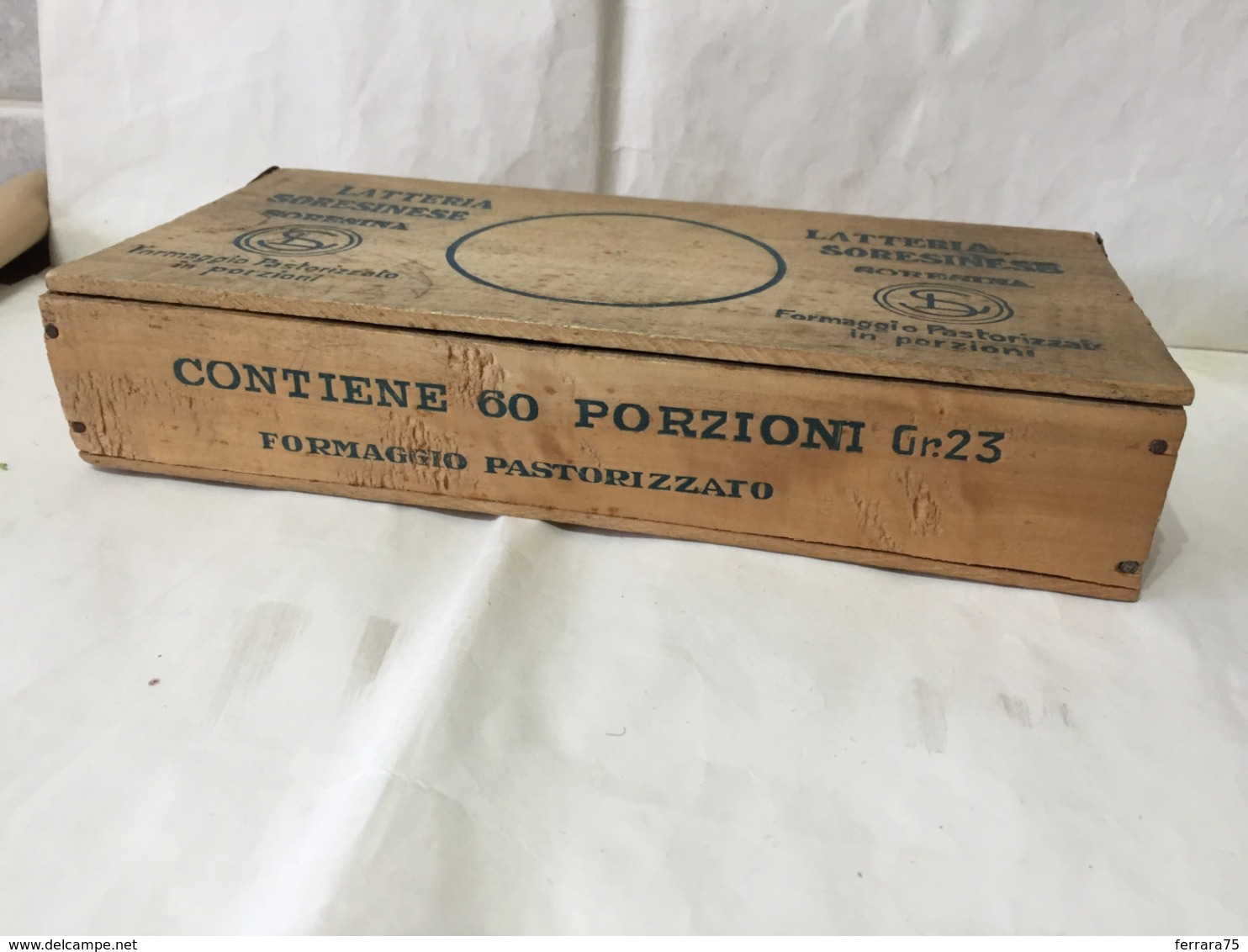 SCATOLA PUBBLICITARIA IN LEGNO LATTERIA SORESINESE SORESINA FORMAGGIO VINTAGE - Scatole