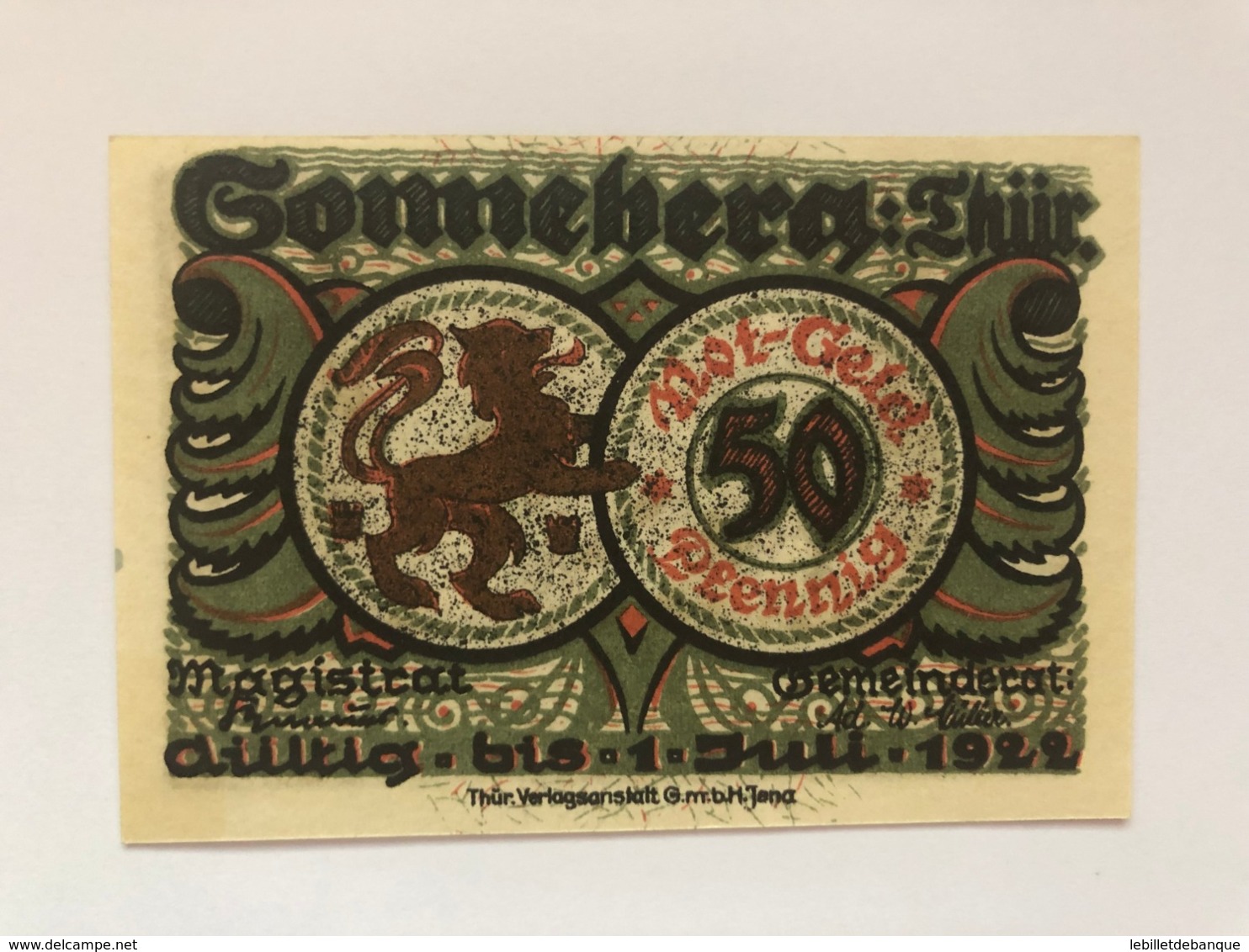 Allemagne Notgeld Sonneberg 50 Pfennig - Collections
