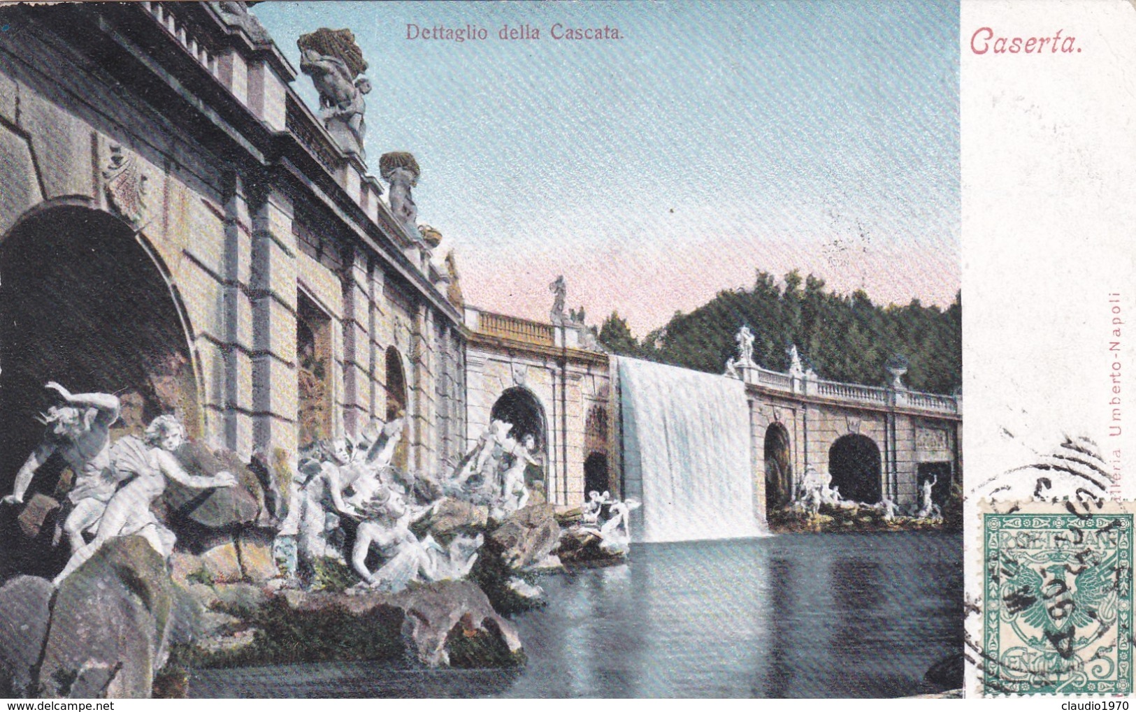 CARTOLINA - CASERTA - DETTAGLIO DELLA CASCATA - VIAGGIATA PER LA FRANCIA - Caserta