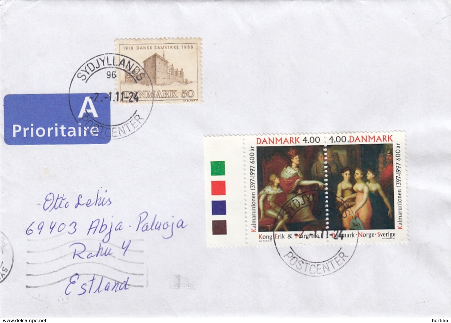 GOOD DENMARK Postal Cover To ESTONIA 2011 - Good Stamped: Castle ; Art - Cartas & Documentos