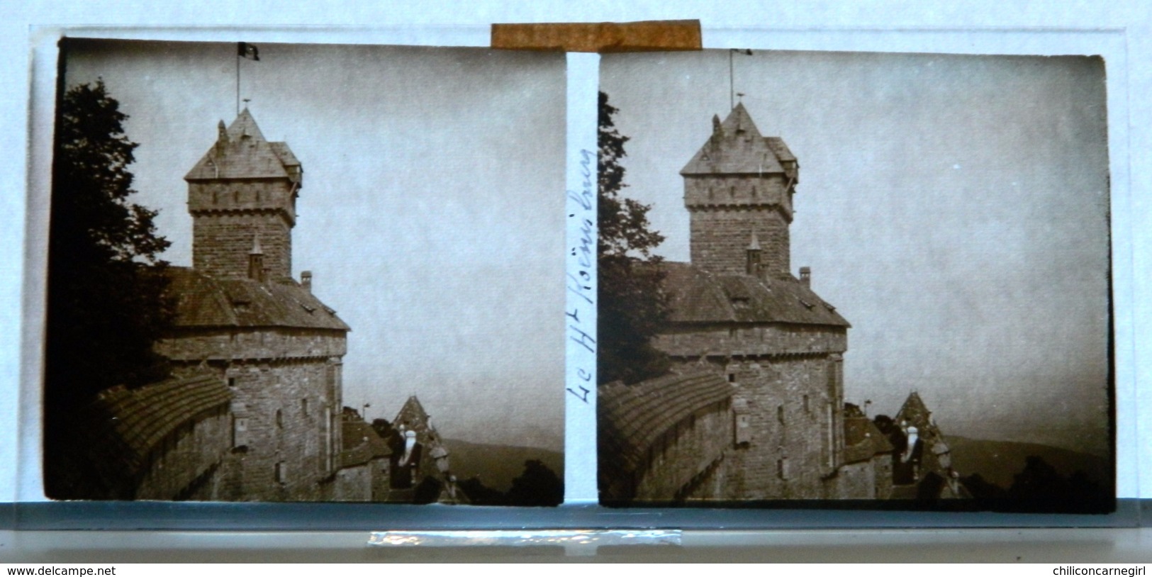 Plaque De Verre - 2 Vues - Le Haut Koenigsbourg - Animée - Plaques De Verre