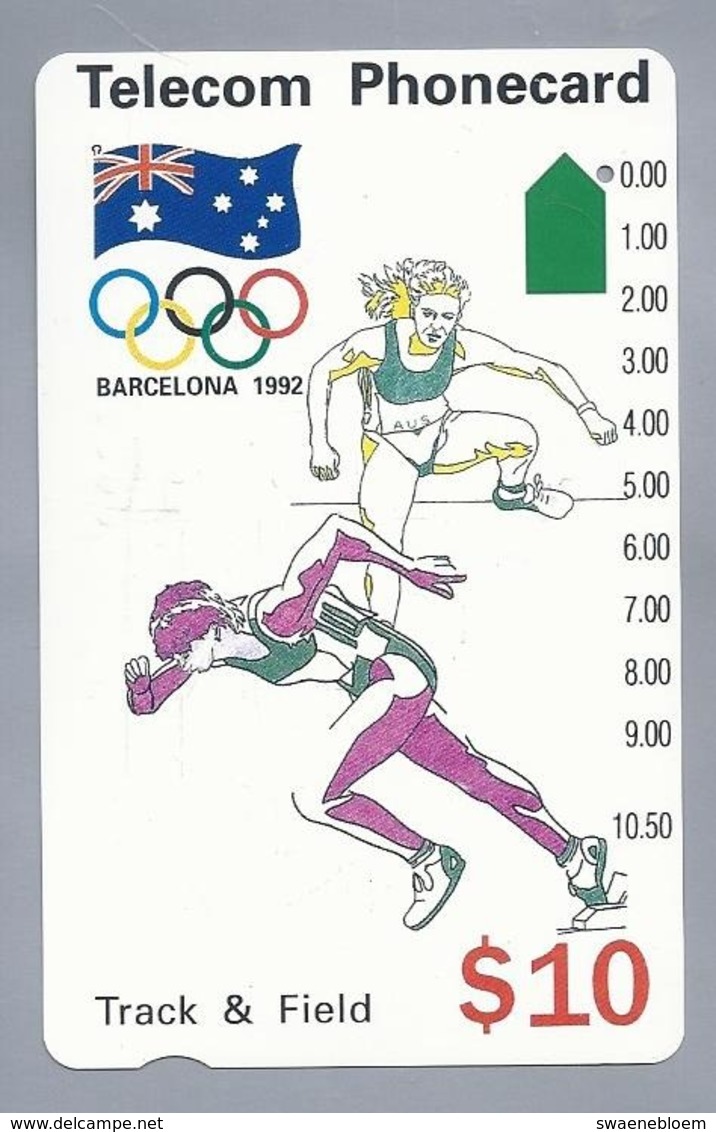 AU.- Telelecom Phonecard $10. Track & Field. Barcelona 1992. Australia. AUSTRALIË.  N91044-3-3.- 0000016794072 - Olympische Spiele