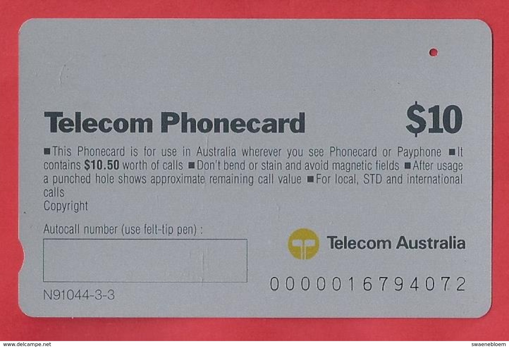 AU.- Telelecom Phonecard $10. Track & Field. Barcelona 1992. Australia. AUSTRALIË.  N91044-3-3.- 0000016794072 - Olympische Spiele