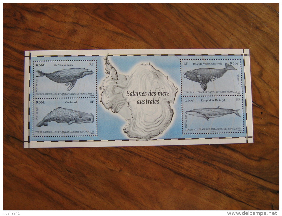 2011  TAAF BF 25  * *  NO YT 587/590   BALEINES DES TERRES AUSTRALES - Blocks & Sheetlets