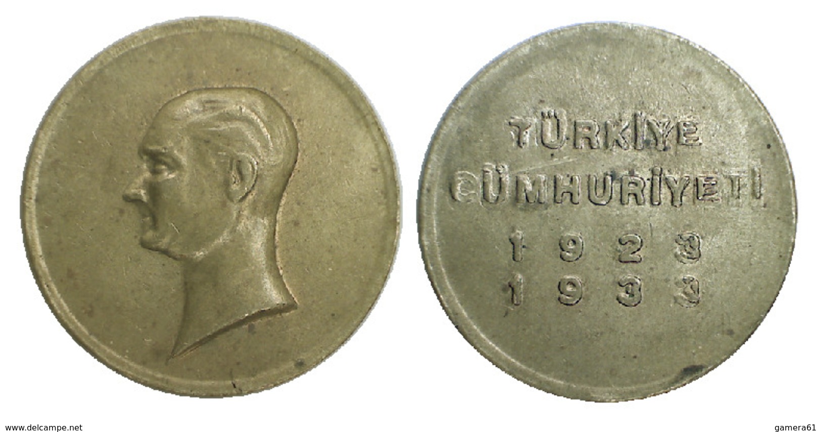 05341 TURCHIA TURKEY MEDAL COMMEMORATIVE Mustafa Kemal Atatürk Turkiye Cumhuriyeti 1923 1933 - Autres & Non Classés