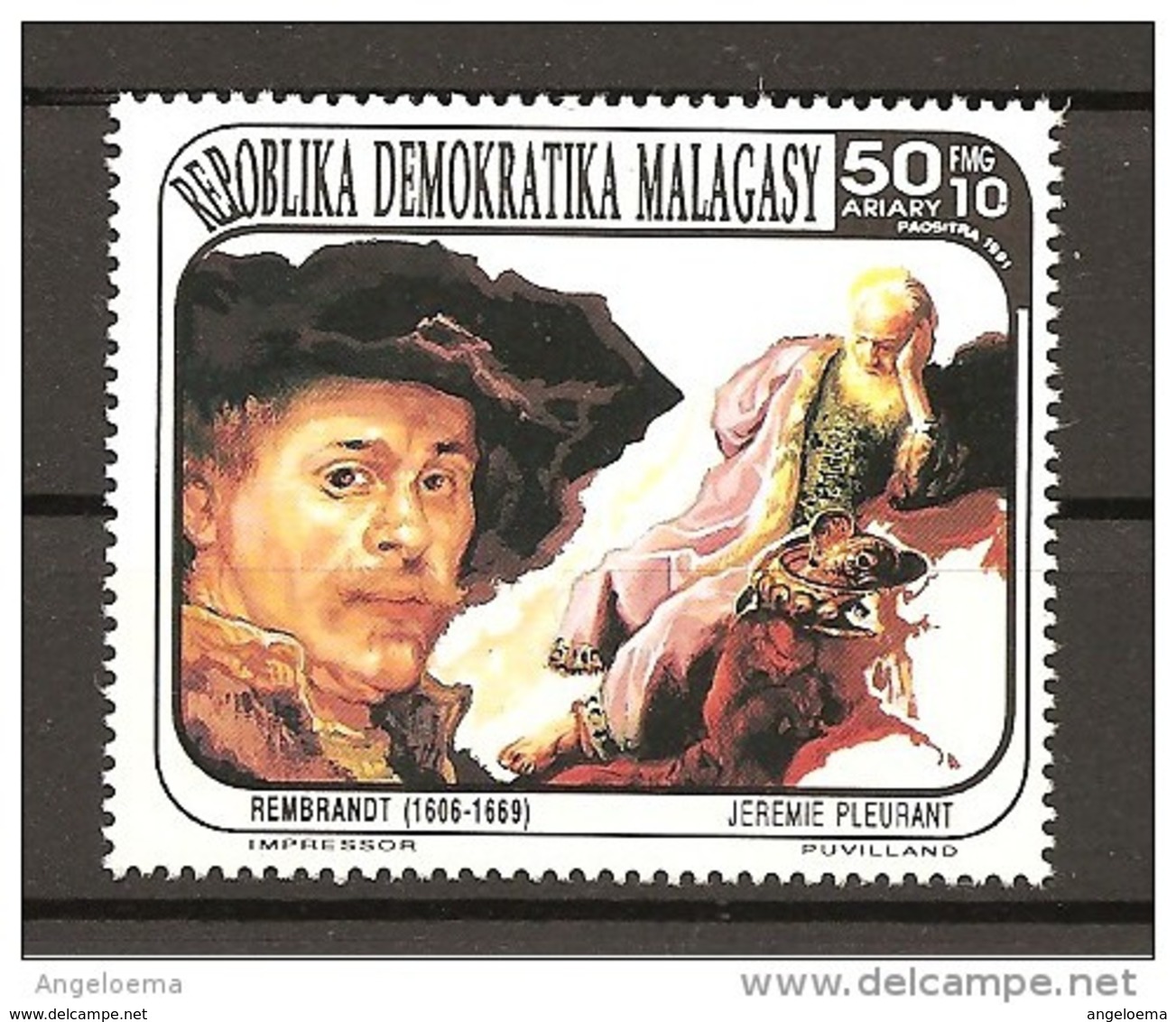 MADAGASCAR - 1991 REMBRANDT Pittore Nuovo** MNH - Altri & Non Classificati