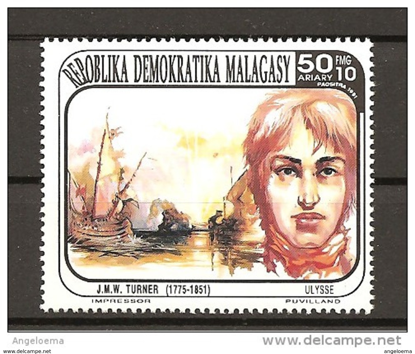 MADAGASCAR - 1991 J.M.W. TURNER Autoritratto E La Battaglia Di Trafalgar (National Gallery, Londra) Nuovo** MNH - Altri & Non Classificati