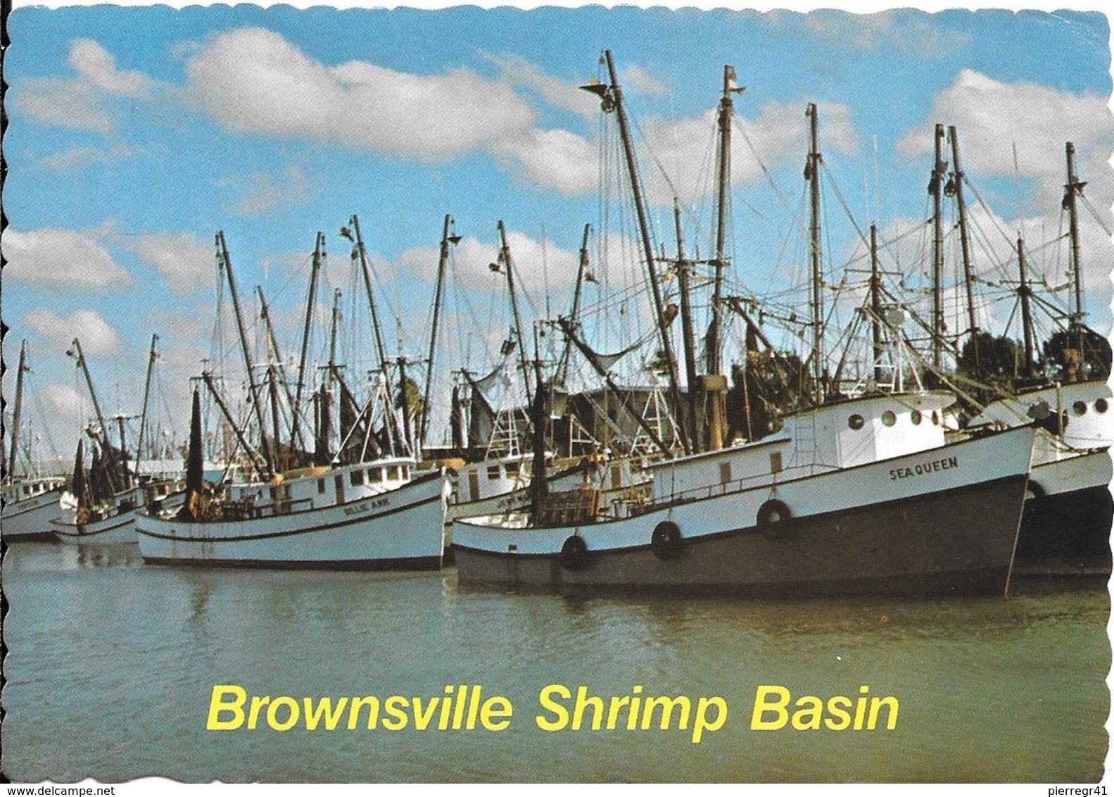 CPA-1960-USA-BROWNSVILLE SHRIMP BASIN-CHALUTIERS CREVETTIERS -TBE - Pêche