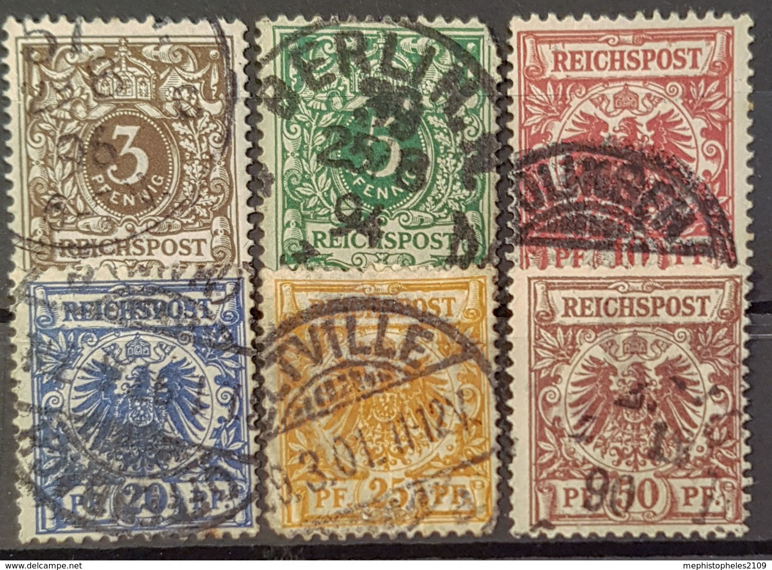 DEUTSCHES REICH 1889 - Canceled - Mi 45, 46, 47, 48, 49, 50 - Oblitérés