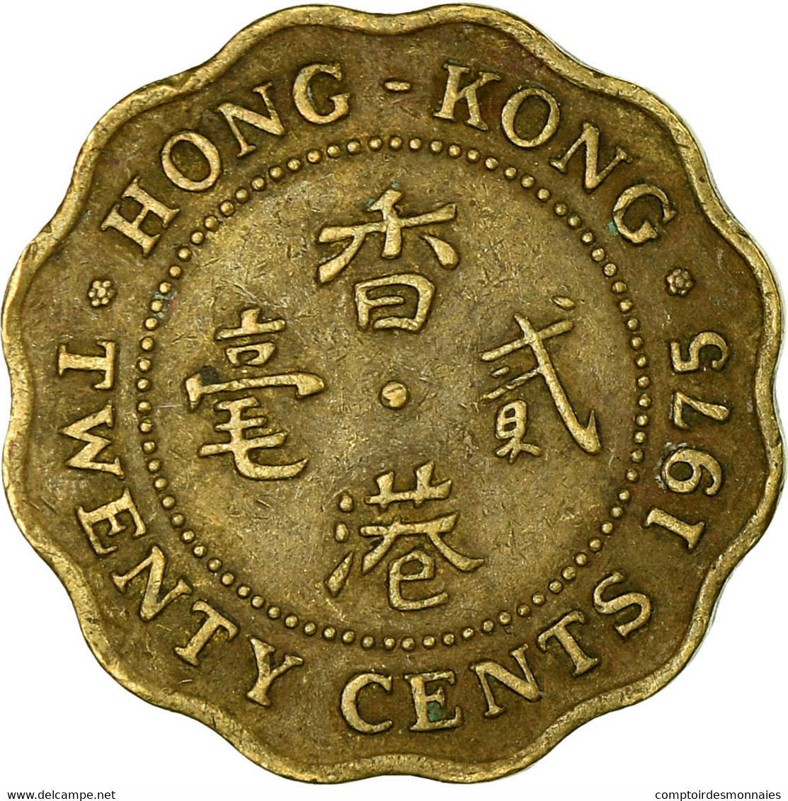 Monnaie, Hong Kong, Elizabeth II, 20 Cents, 1975, TB+, Nickel-brass, KM:36 - Hong Kong