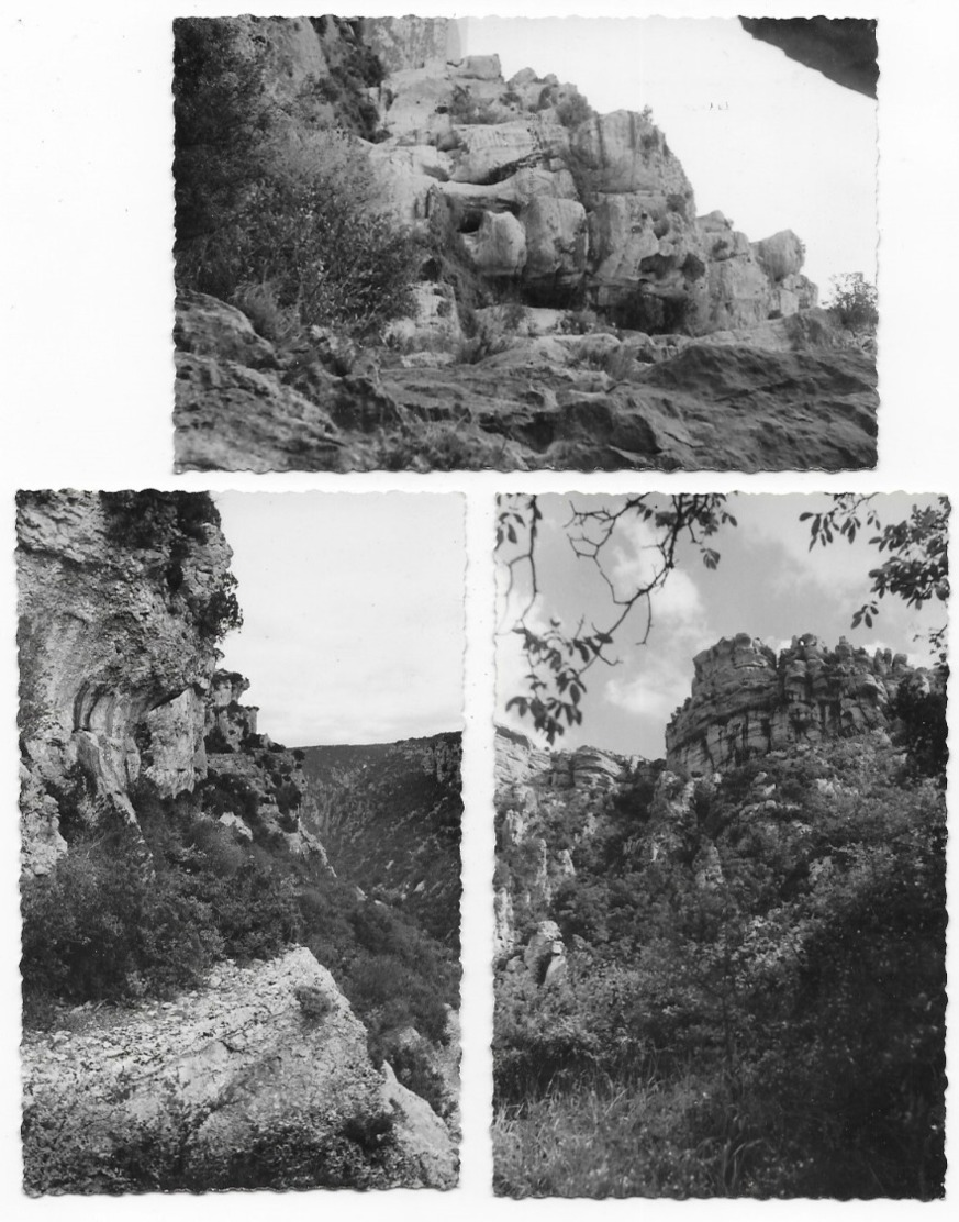 Fauzan Par Cesseras Rare Rochers De La Cesse Photo Ernest Tschorn, Narbonne Lot De 3 Cartes Différentes - Andere & Zonder Classificatie