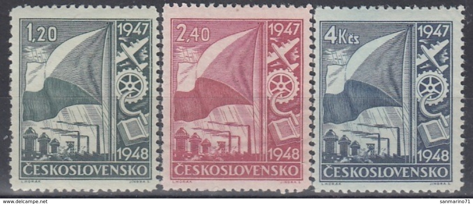 CZECHOSLOVAKIA 512-514,unused,falc Hinged - Unclassified