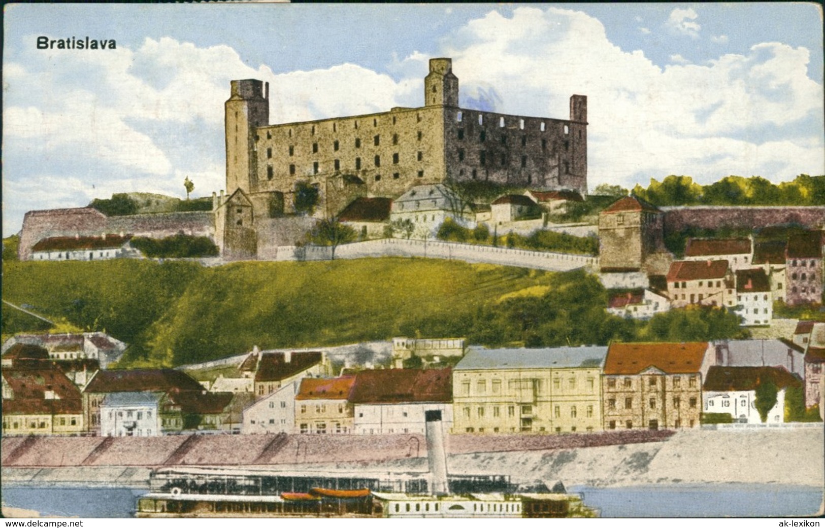 Postcard Pressburg Bratislava Blick Auf Stadt Und Dampfer 1923  - Slowakei